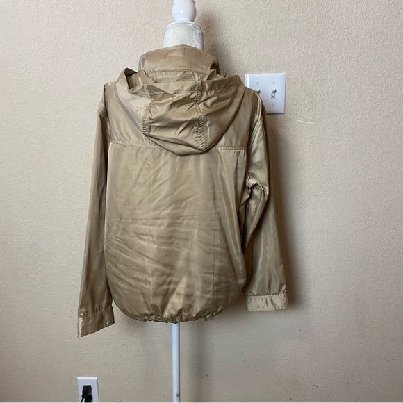 Michael Kors Gold Packable Windbreaker Hooded Snap Button Windbreaker Jacket XL - Picture 6 of 10